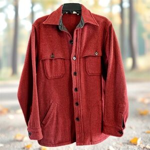 Vintage 60s Woolrich Wool Flannel Shacket Jacket Long Western Men’s Size M NICE!